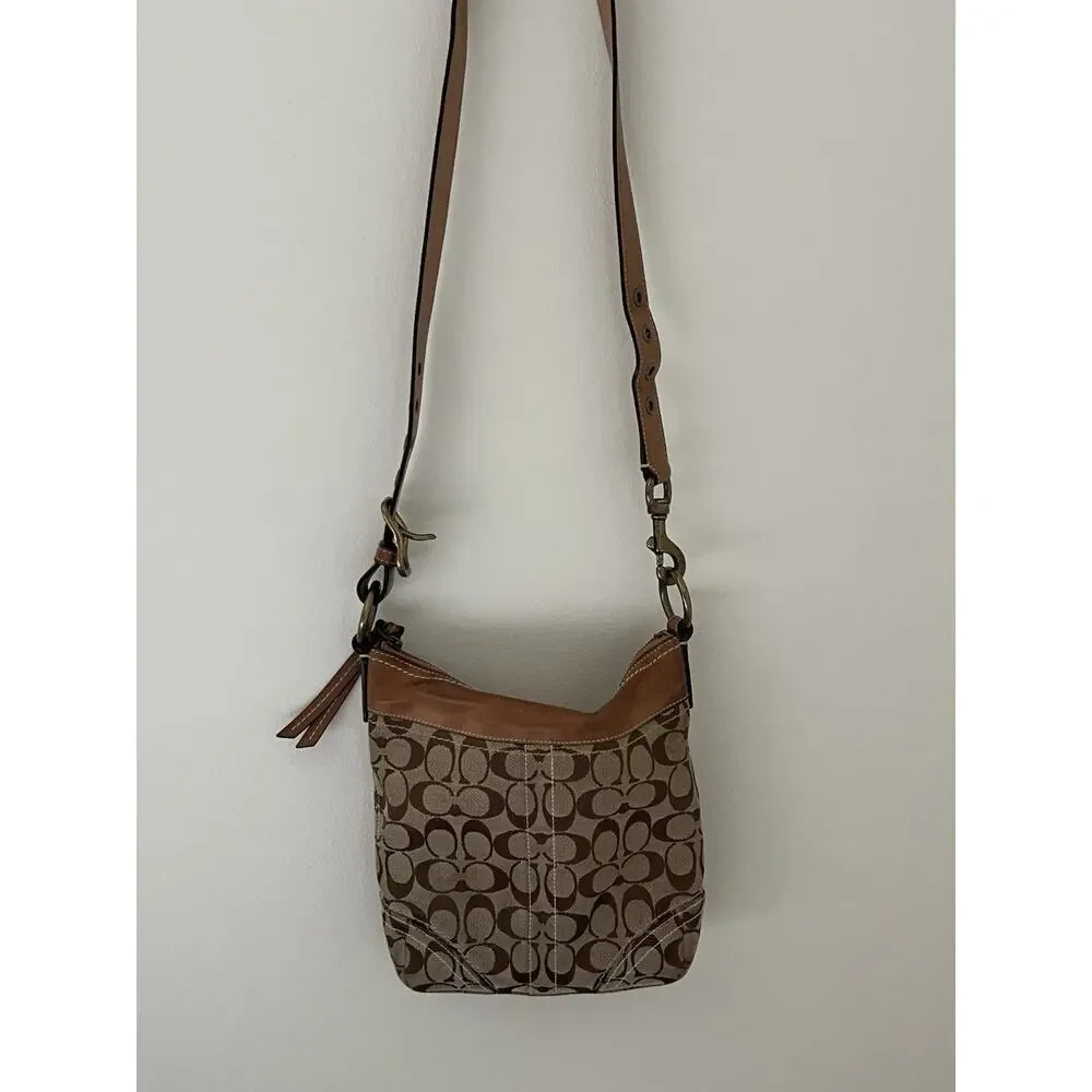 Coach Vintage Y2K F061-10402 Signature Jacquard Monogram Crossbody Bag